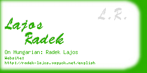 lajos radek business card